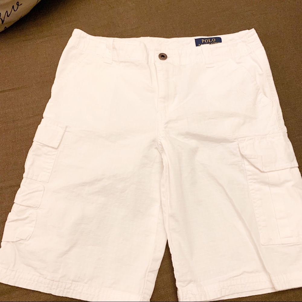 Boys Polo Shorts White Size 14